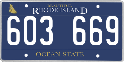 RI license plate 603669