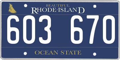 RI license plate 603670