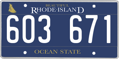 RI license plate 603671