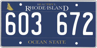 RI license plate 603672