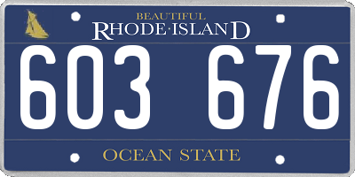 RI license plate 603676