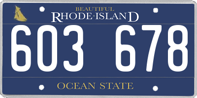 RI license plate 603678