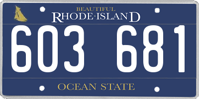 RI license plate 603681