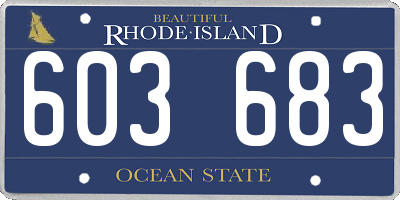 RI license plate 603683