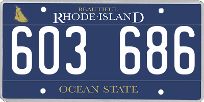 RI license plate 603686