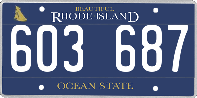 RI license plate 603687