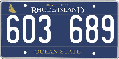 RI license plate 603689