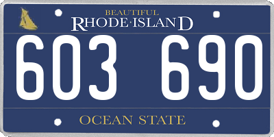 RI license plate 603690