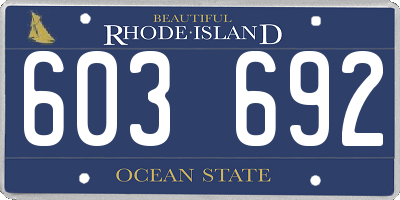 RI license plate 603692