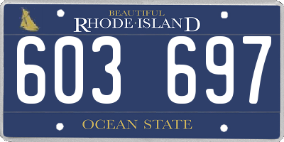 RI license plate 603697