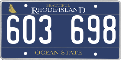 RI license plate 603698