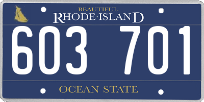 RI license plate 603701