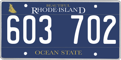 RI license plate 603702