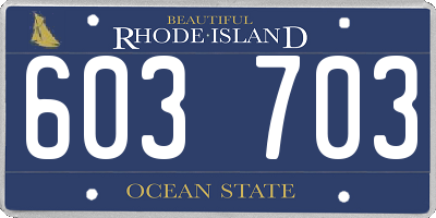 RI license plate 603703