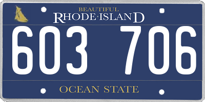 RI license plate 603706