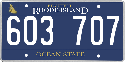 RI license plate 603707