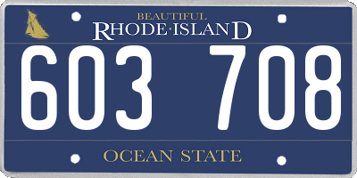 RI license plate 603708