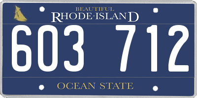 RI license plate 603712
