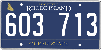 RI license plate 603713