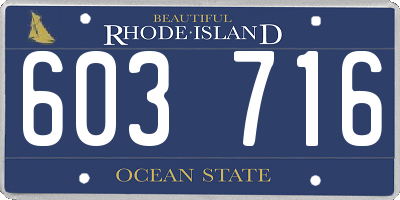 RI license plate 603716