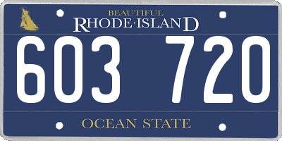 RI license plate 603720
