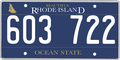 RI license plate 603722