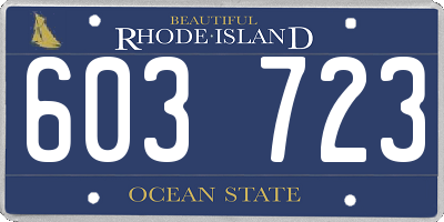 RI license plate 603723
