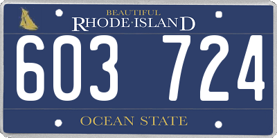 RI license plate 603724