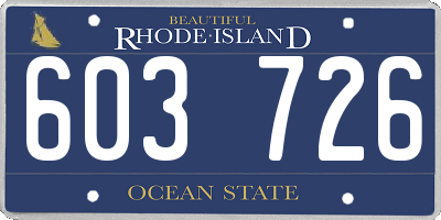 RI license plate 603726