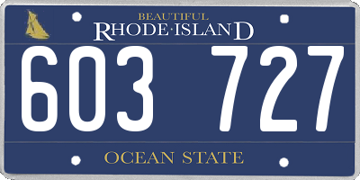 RI license plate 603727