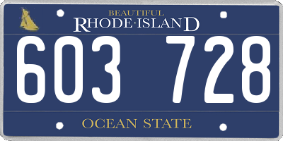 RI license plate 603728