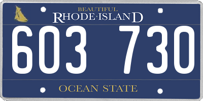 RI license plate 603730