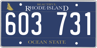 RI license plate 603731