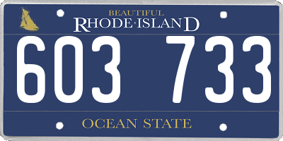 RI license plate 603733