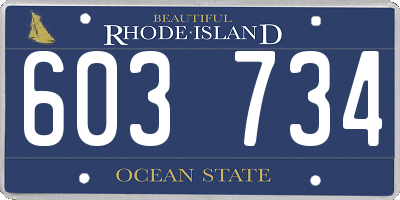 RI license plate 603734