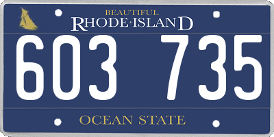 RI license plate 603735