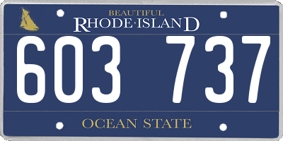 RI license plate 603737