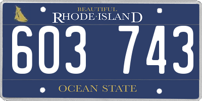 RI license plate 603743