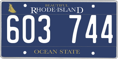 RI license plate 603744