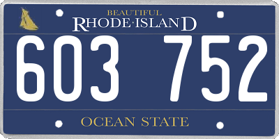 RI license plate 603752