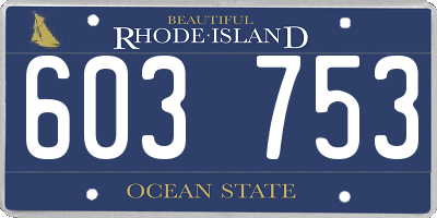 RI license plate 603753
