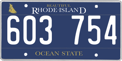 RI license plate 603754