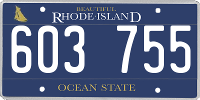 RI license plate 603755