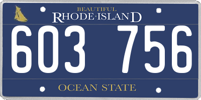 RI license plate 603756