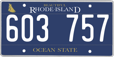 RI license plate 603757