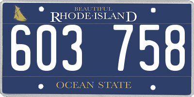 RI license plate 603758