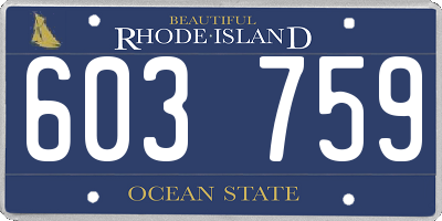 RI license plate 603759