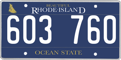 RI license plate 603760