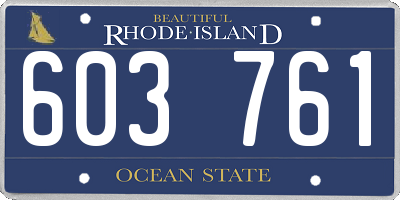 RI license plate 603761