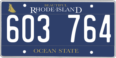 RI license plate 603764